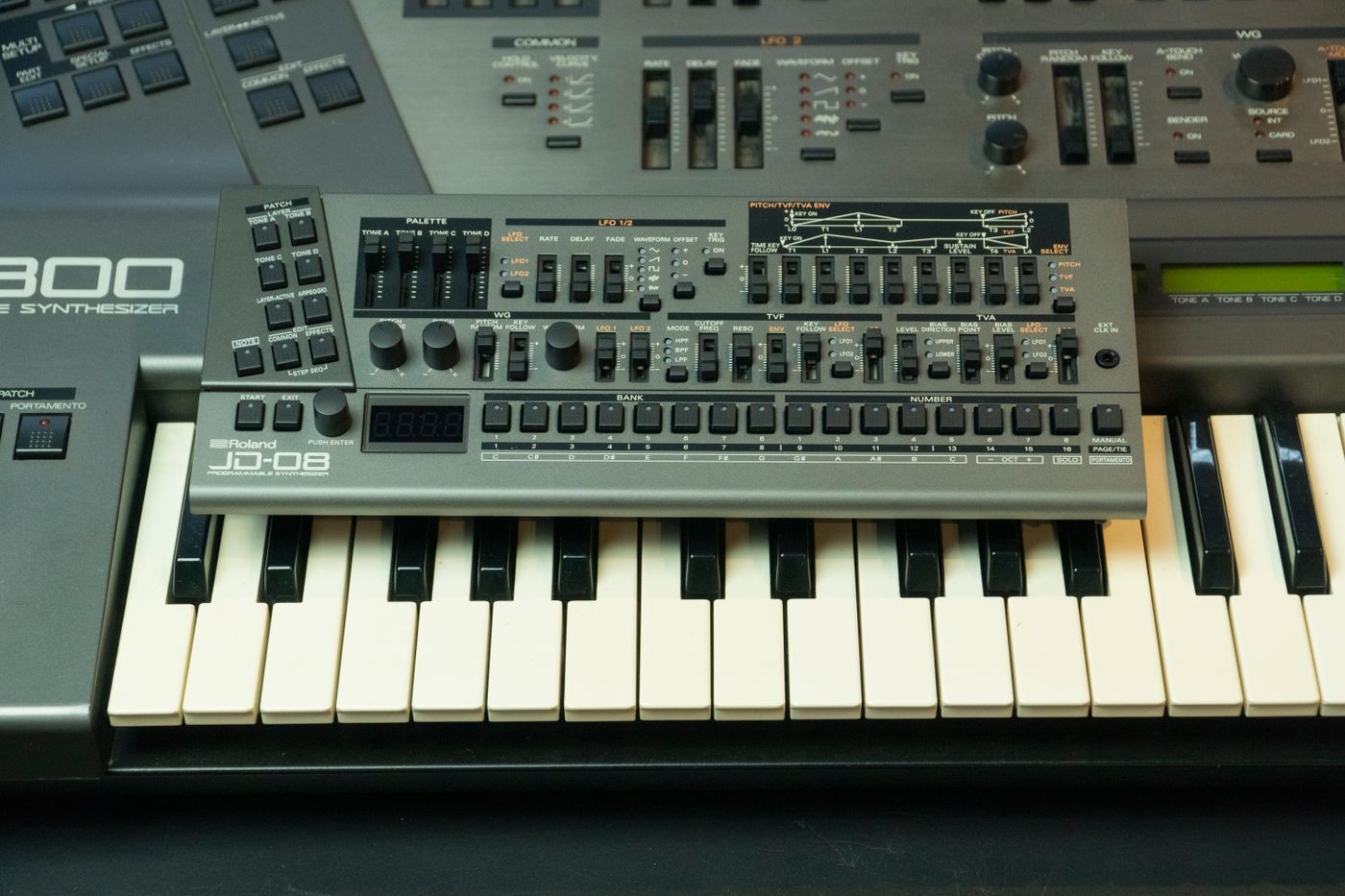 An audio mixer and compact synthesizer